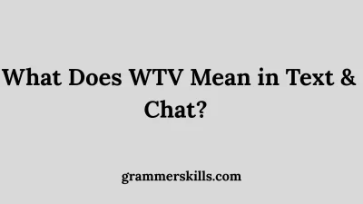 What Does WTV Mean in Text & Chat?